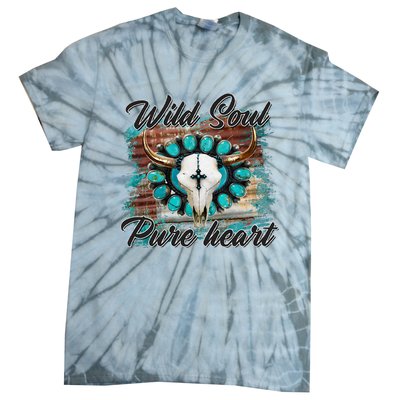 Turquoise Wild Soul Pure Heart Country Rodeo Cowgirl Western Tie-Dye T-Shirt