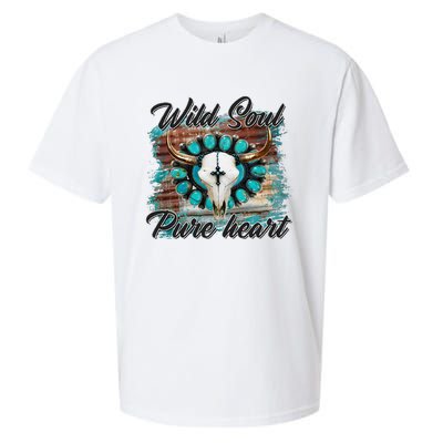 Turquoise Wild Soul Pure Heart Country Rodeo Cowgirl Western Sueded Cloud Jersey T-Shirt