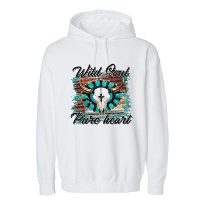 Turquoise Wild Soul Pure Heart Country Rodeo Cowgirl Western Garment-Dyed Fleece Hoodie