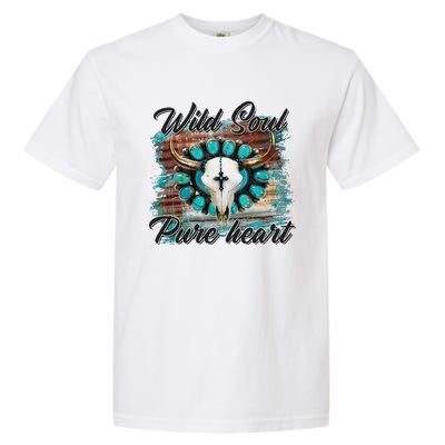 Turquoise Wild Soul Pure Heart Country Rodeo Cowgirl Western Garment-Dyed Heavyweight T-Shirt