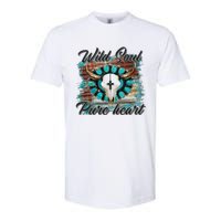 Turquoise Wild Soul Pure Heart Country Rodeo Cowgirl Western Softstyle CVC T-Shirt