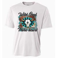 Turquoise Wild Soul Pure Heart Country Rodeo Cowgirl Western Cooling Performance Crew T-Shirt