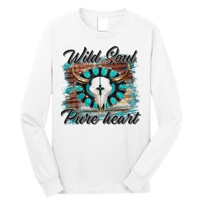 Turquoise Wild Soul Pure Heart Country Rodeo Cowgirl Western Long Sleeve Shirt