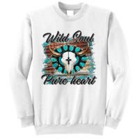 Turquoise Wild Soul Pure Heart Country Rodeo Cowgirl Western Sweatshirt