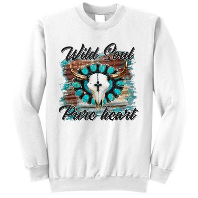 Turquoise Wild Soul Pure Heart Country Rodeo Cowgirl Western Sweatshirt