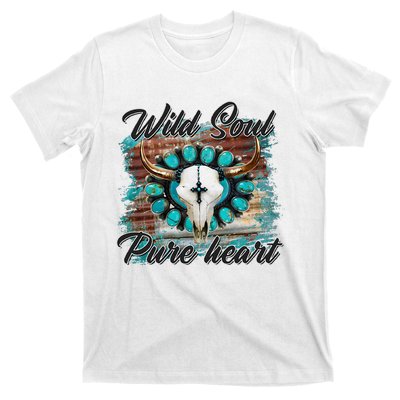 Turquoise Wild Soul Pure Heart Country Rodeo Cowgirl Western T-Shirt