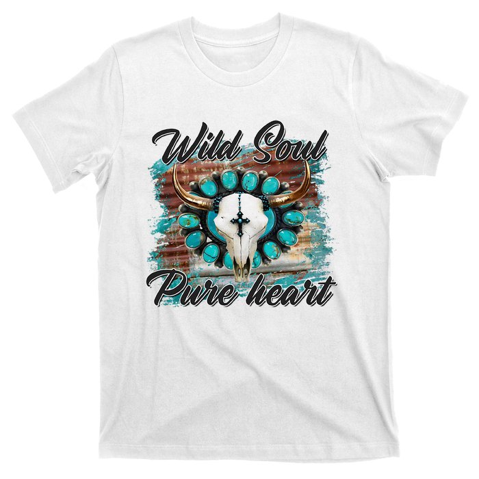 Turquoise Wild Soul Pure Heart Country Rodeo Cowgirl Western T-Shirt