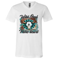 Turquoise Wild Soul Pure Heart Country Rodeo Cowgirl Western V-Neck T-Shirt