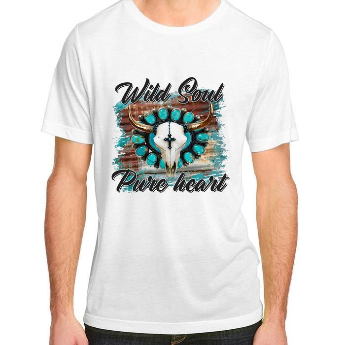 Turquoise Wild Soul Pure Heart Country Rodeo Cowgirl Western Adult ChromaSoft Performance T-Shirt