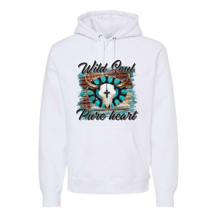 Turquoise Wild Soul Pure Heart Country Rodeo Cowgirl Western Premium Hoodie