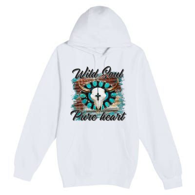 Turquoise Wild Soul Pure Heart Country Rodeo Cowgirl Western Premium Pullover Hoodie