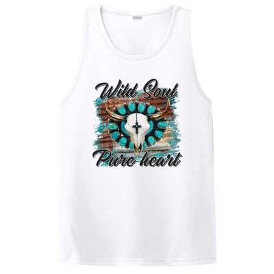 Turquoise Wild Soul Pure Heart Country Rodeo Cowgirl Western PosiCharge Competitor Tank