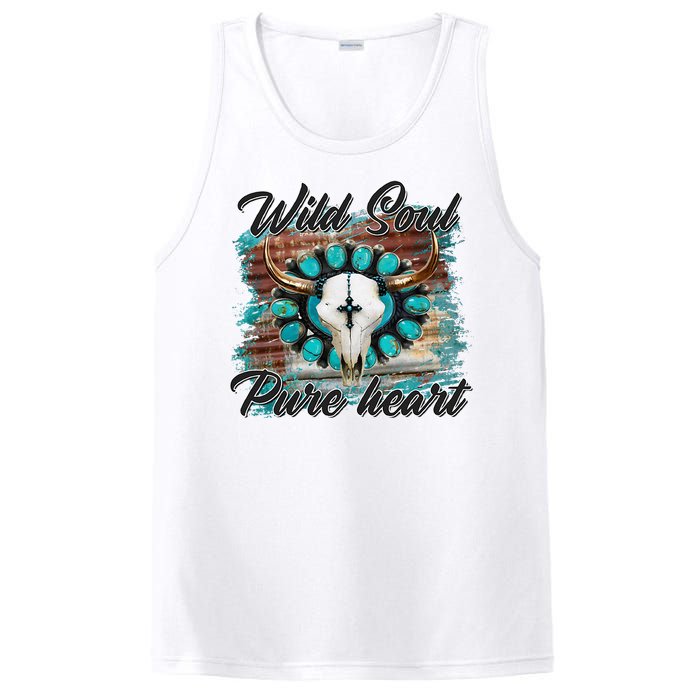 Turquoise Wild Soul Pure Heart Country Rodeo Cowgirl Western PosiCharge Competitor Tank