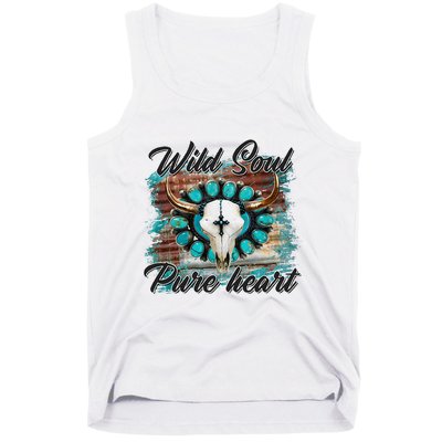 Turquoise Wild Soul Pure Heart Country Rodeo Cowgirl Western Tank Top