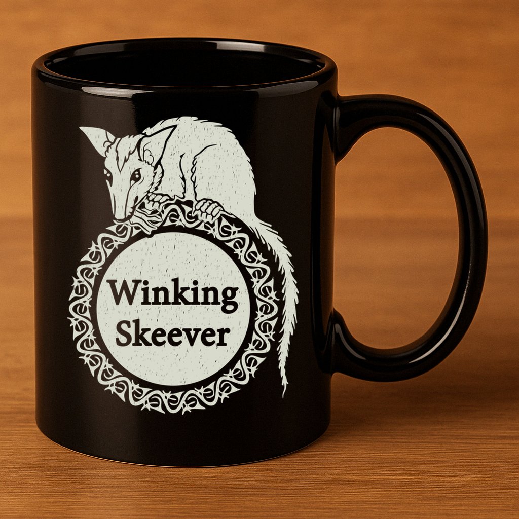 The Winking Skeever Premium 11oz C Handle Ceramic Mug