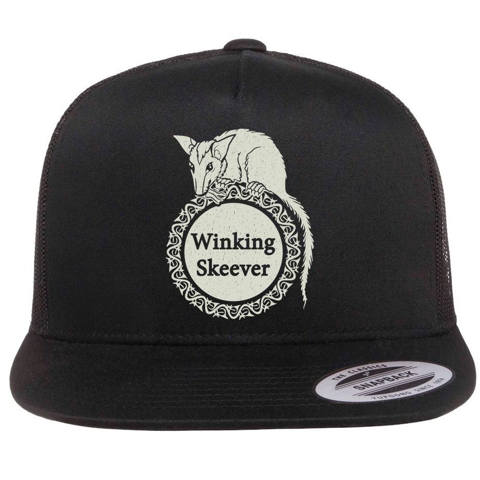 The Winking Skeever Premium Flat Bill Trucker Hat