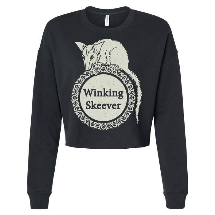 The Winking Skeever Premium Cropped Pullover Crew