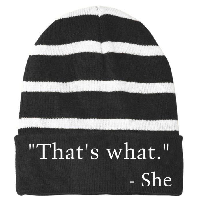 That’s What She Striped Beanie with Solid Band