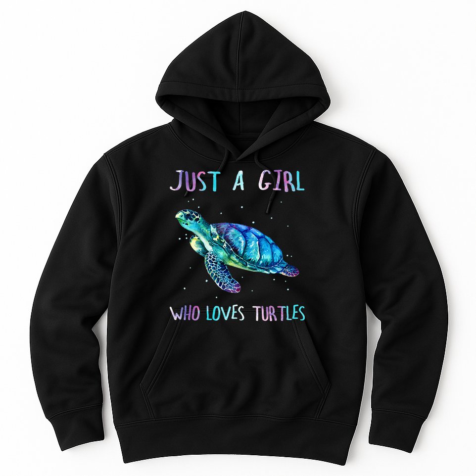 Turtle Watercolor Sea Ocean Just A Who Loves Turtles Hoodie