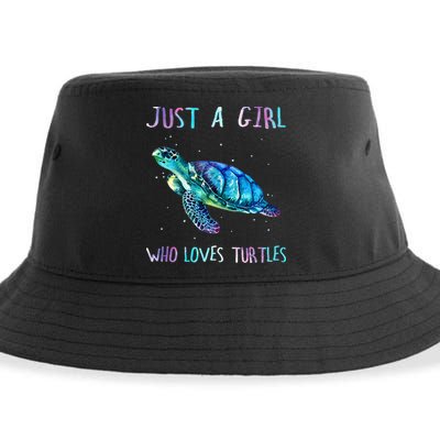 Turtle Watercolor Sea Ocean Just A Who Loves Turtles Sustainable Bucket Hat