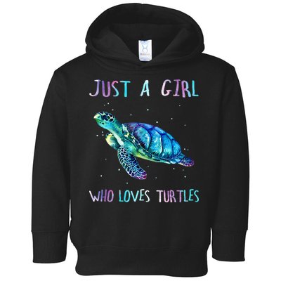 Turtle Watercolor Sea Ocean Just A Who Loves Turtles Toddler Hoodie