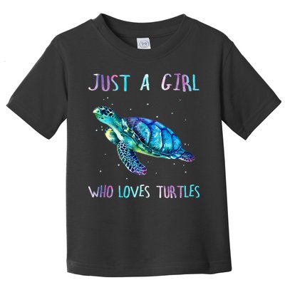 Turtle Watercolor Sea Ocean Just A Who Loves Turtles Toddler T-Shirt