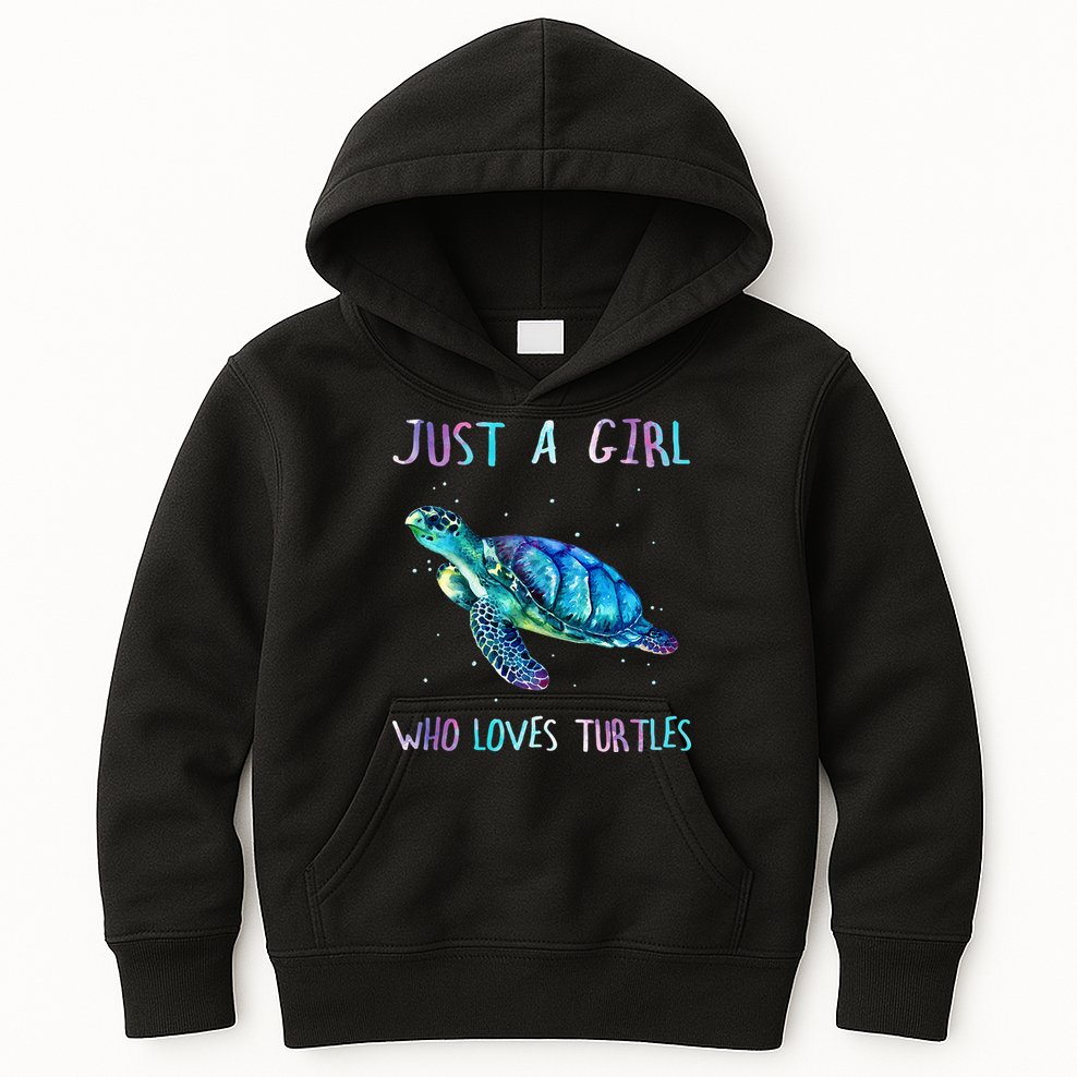 Turtle Watercolor Sea Ocean Just A Who Loves Turtles Kids Hoodie