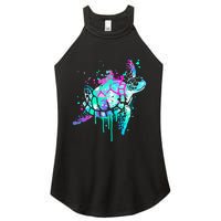 Turtle Watercolor Sea Ocean Wildlife animal Women's Perfect Tri Rocker Tank