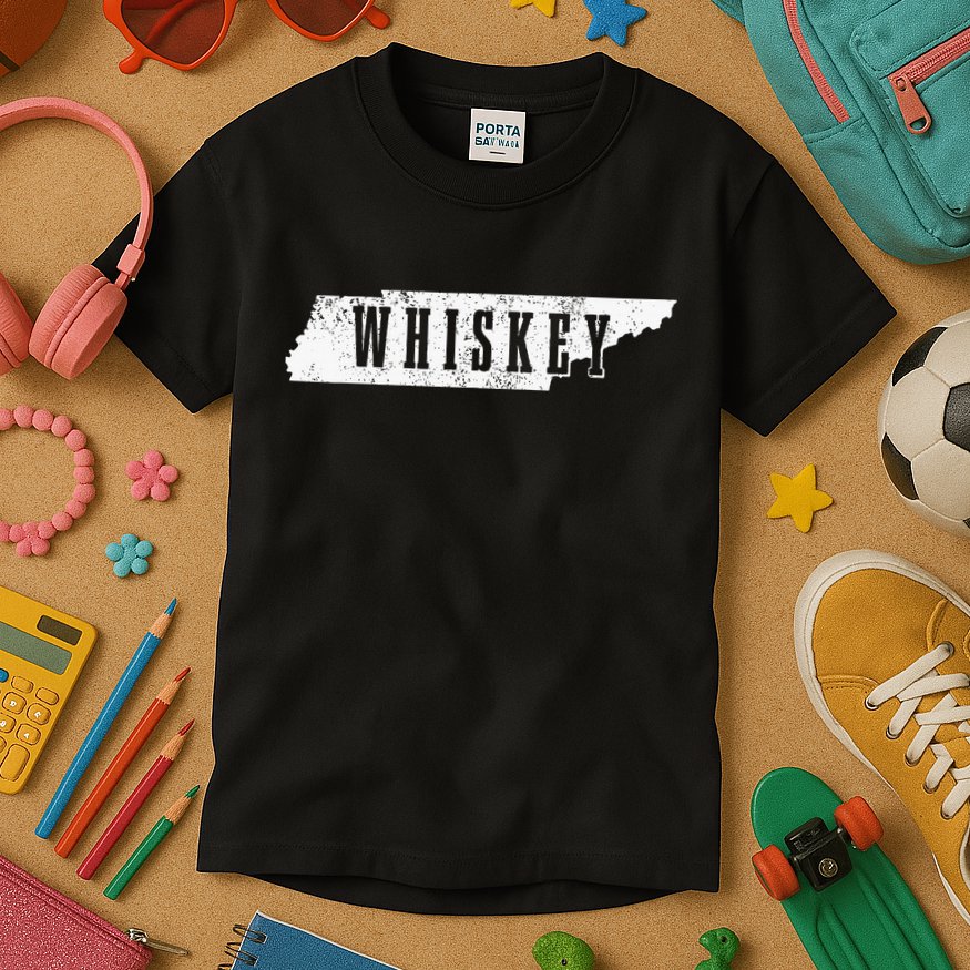 Tennessee Whiskey State Map Bourbon Whisky Vintage Kids T-Shirt
