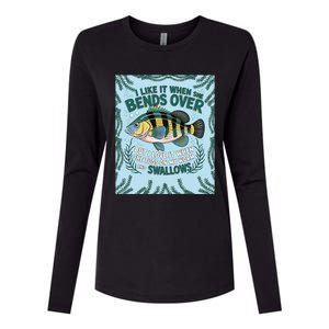 Tugging Worms & Swallowing Humor Womens Cotton Relaxed Long Sleeve T-Shirt