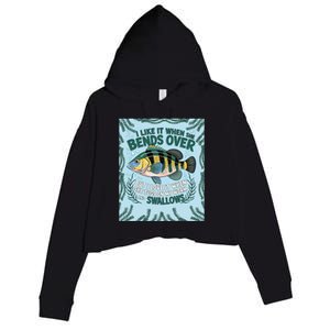 Tugging Worms & Swallowing Humor Crop Fleece Hoodie