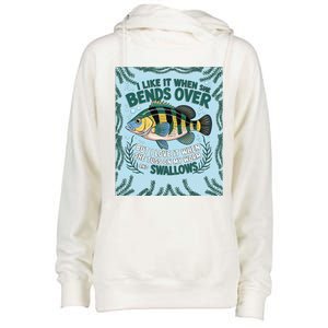 Tugging Worms & Swallowing Humor Womens Funnel Neck Pullover Hood