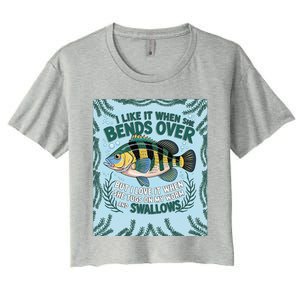 Tugging Worms & Swallowing Humor Women's Crop Top Tee