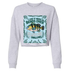 Tugging Worms & Swallowing Humor Cropped Pullover Crew