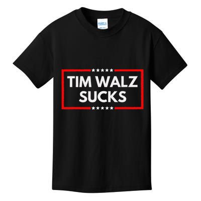 Tim Walz Sucks Funny Presidential Election 2024 Anti Liberal Kids T-Shirt