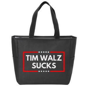 Tim Walz Sucks Funny Presidential Election 2024 Anti Liberal Zip Tote Bag