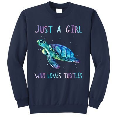 Turtle Watercolor Sea Ocean Just A Girl Who Loves Turtles Sweatshirt