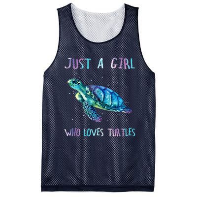 Turtle Watercolor Sea Ocean Just A Girl Who Loves Turtles Mesh Reversible Basketball Jersey Tank