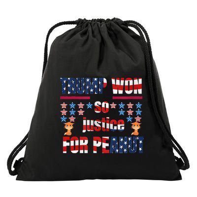 Trump Won So Justice For Peanut Drawstring Bag