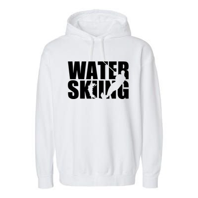 The Water Skiing Silhouette Design Garment-Dyed Fleece Hoodie