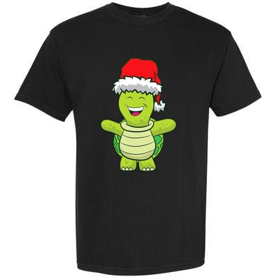 Turtle With Santa Hat Cute Turtle Christmas Garment-Dyed Heavyweight T-Shirt