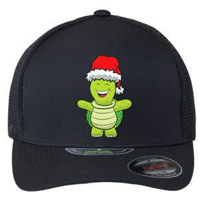 Turtle With Santa Hat Cute Turtle Christmas Flexfit Unipanel Trucker Cap