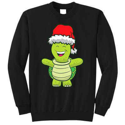 Turtle With Santa Hat Cute Turtle Christmas Sweatshirt