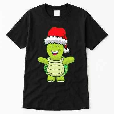 Turtle With Santa Hat Cute Turtle Christmas Tall T-Shirt