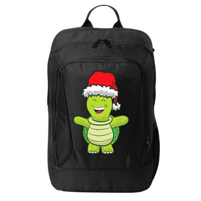 Turtle With Santa Hat Cute Turtle Christmas City Backpack