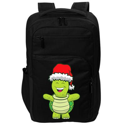 Turtle With Santa Hat Cute Turtle Christmas Impact Tech Backpack