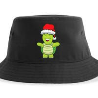 Turtle With Santa Hat Cute Turtle Christmas Sustainable Bucket Hat