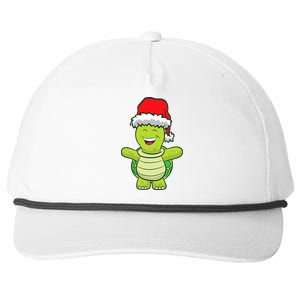 Turtle With Santa Hat Cute Turtle Christmas Snapback Five-Panel Rope Hat