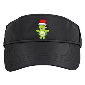 Turtle With Santa Hat Cute Turtle Christmas Adult Drive Performance Visor