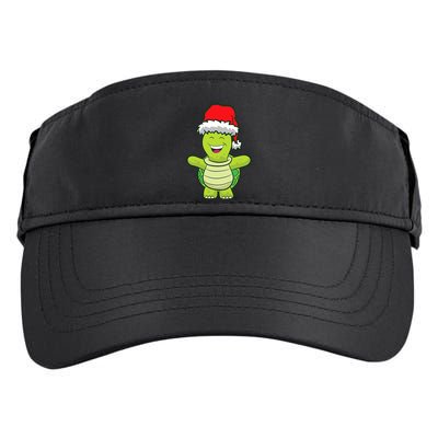 Turtle With Santa Hat Cute Turtle Christmas Adult Drive Performance Visor